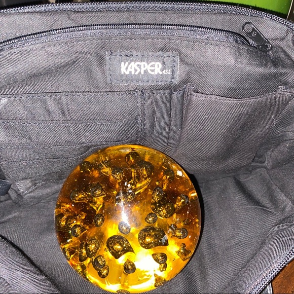 NWOT Kasper Vintage Two Strap Genuine Leather Handbag - Picture 5 of 8